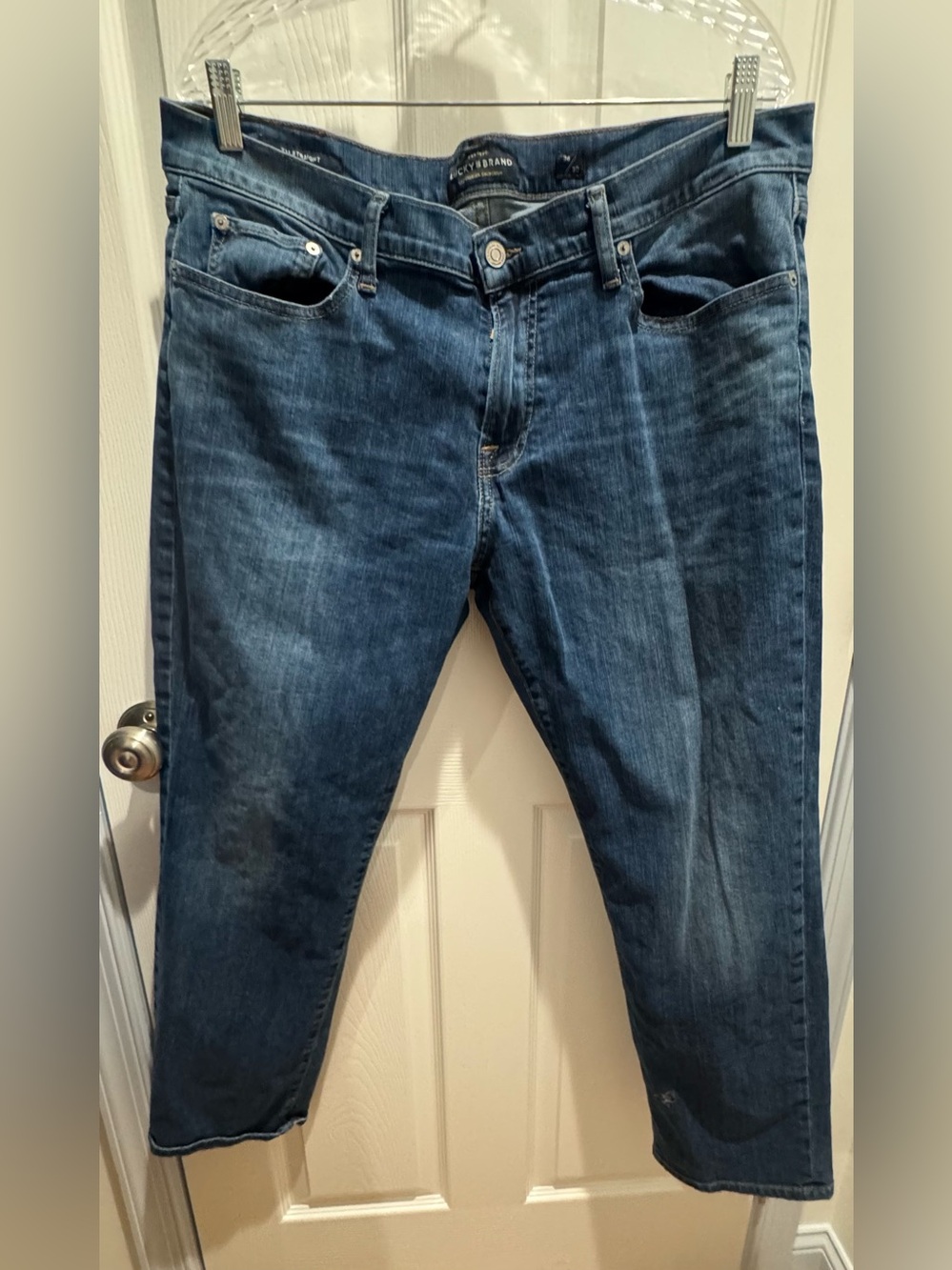 NWOT Lucky Brand Men's Slim Straight Dark Blue Jeans Size 36W 30L